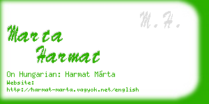 marta harmat business card